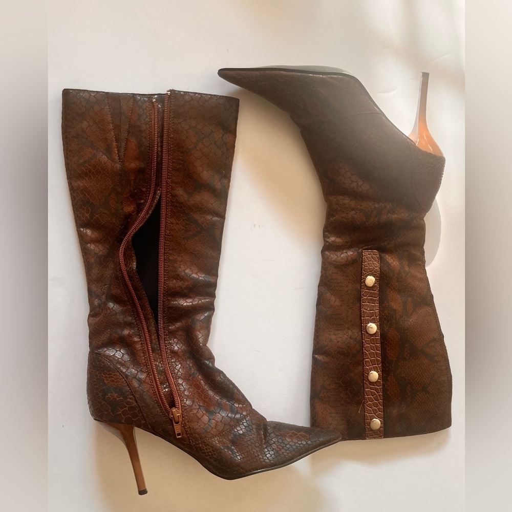 Faux Snake Skin Boots